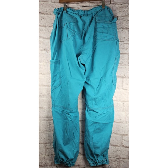 Dickies Scrub Pants Women 2XL EDS Turquoise Teal Cargo‎ Pockets Drawstring 86206 - Picture 5 of 10